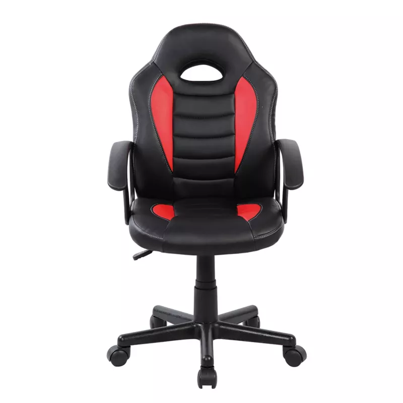 Gaming chair, Ergonomic, Schwarz, Rot, Kunstleder