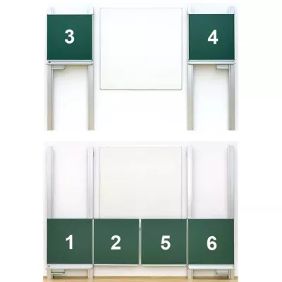 golf-Notiztafel, scoreboard, anzeigetafel, nummerierte paneele, display