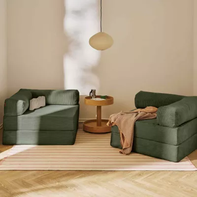 Sofa, Sessel, Wohnzimmer, Garnitur, Bezug grün