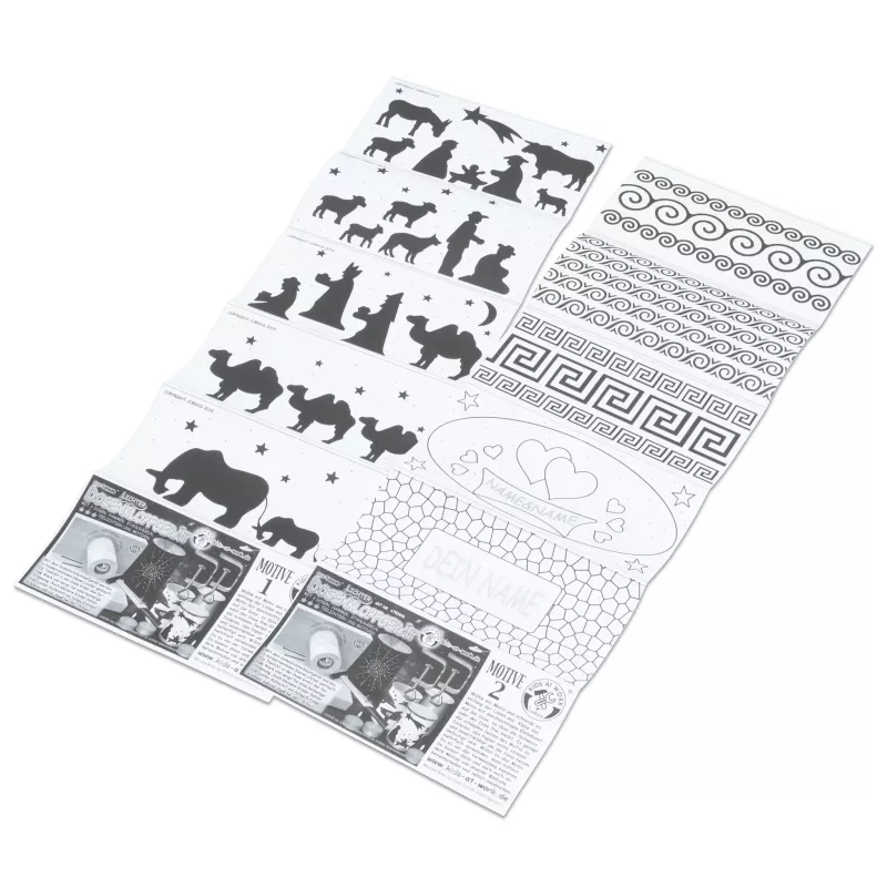 Schablonen, Stencils, Tiermotive, Musterband, Kinderaktivität