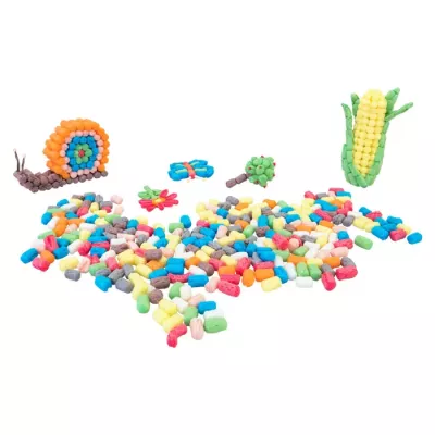fimo, knete, figur, regenbogen, maiskolben