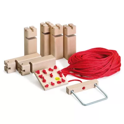 wooden blocks, wooden toy, balance game, rope and handle, peg puzzle