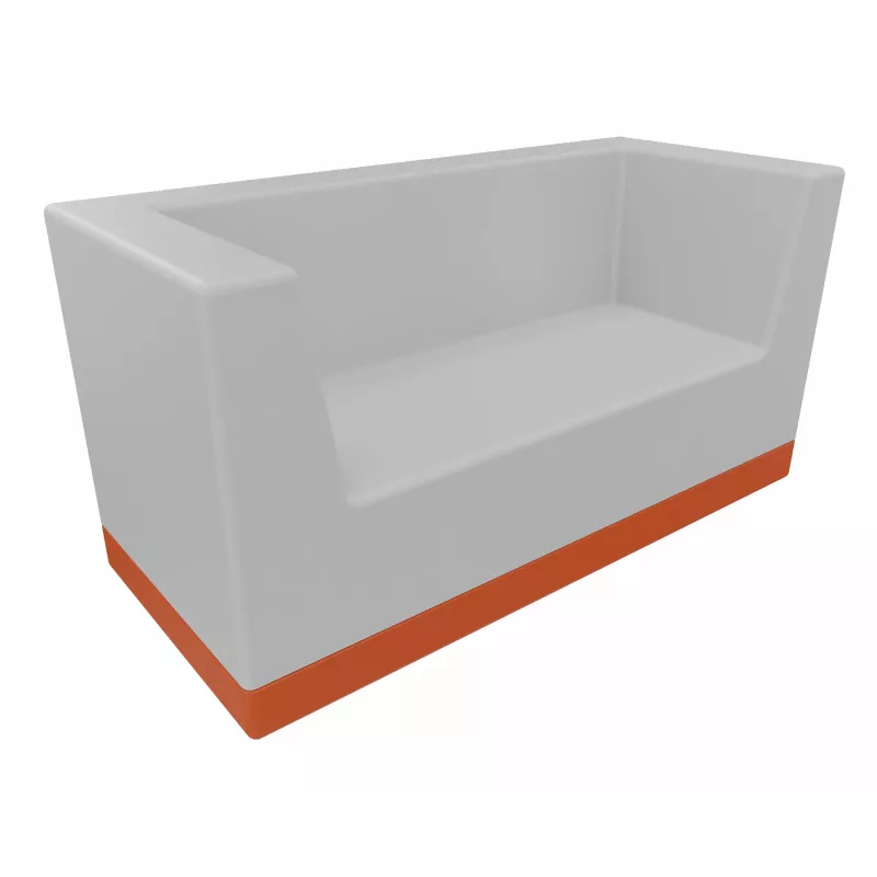 Sofa, Couch, Weiße, Armlehnen-Sofa, Orangene Basis