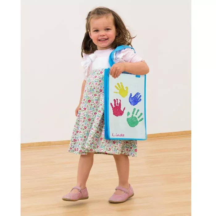 Kinder Tasche, Kunsttasche, Handabdruck, Floral Kleid, Größe Kleinkind