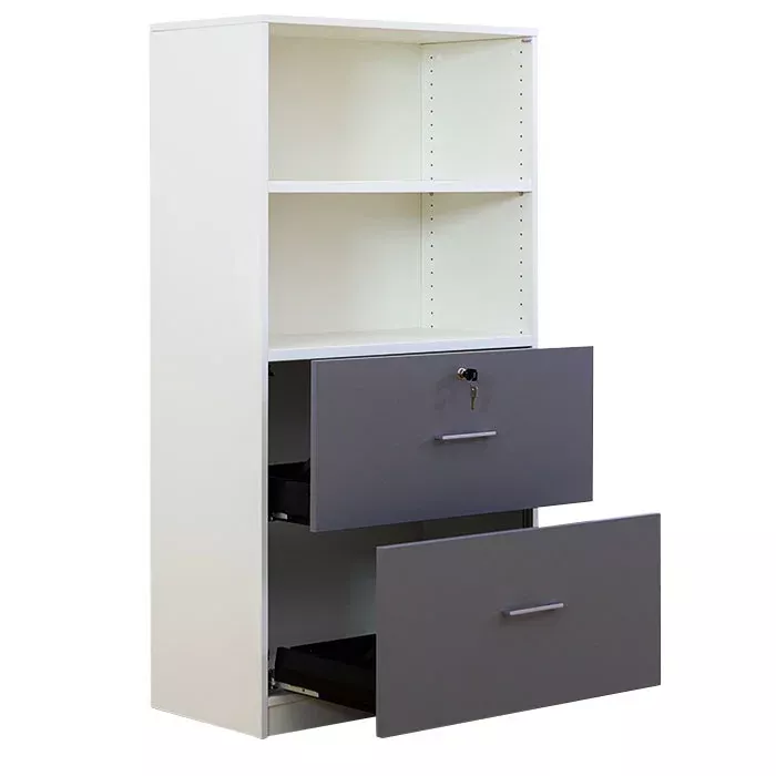 Regal, Schrank, Schubladen, weiß, grau