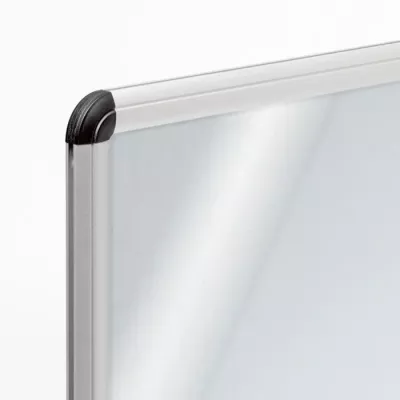 Magnetboard, Gläserne Scheibe, Rahmen, Eckenpuffer, Eckenprotektor