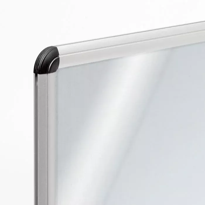 Magnetboard, Gläserne Scheibe, Rahmen, Eckenpuffer, Eckenprotektor