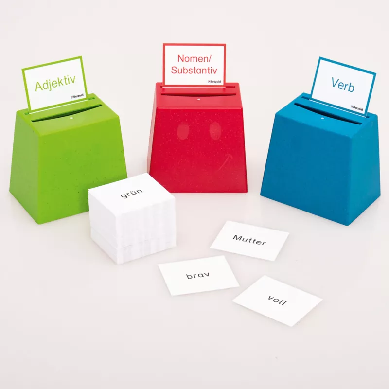 Farben, Wörterkarten, Sortierspiele, Grammatik, Praxisspiel