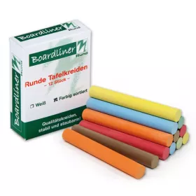 Boardliner-Tafelkreide, 12 Stück, rund, Ø ca. 9 mm, bunt