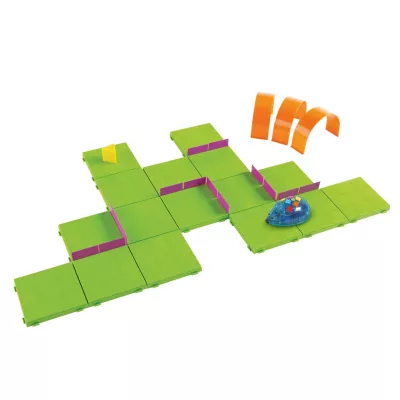 Plattenbausystem, grüne Fliesen, Modulares Spielsystem, orange Rampen, Klemmbausteine