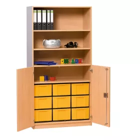 Halbtürenschrank, 2 Türen - 9 hohe Boxen