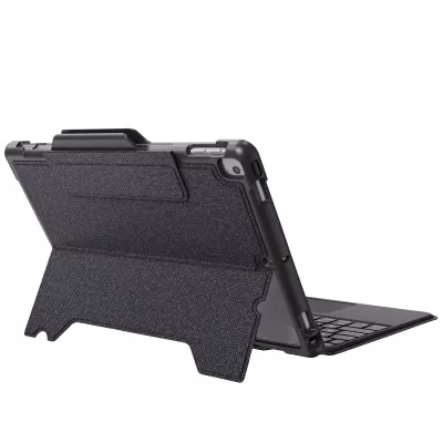 Tablet-Hülle, Stativ, Tastatur, dunkelgrau, Stoffstruktur