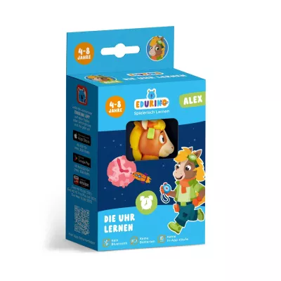 Spielzeug, Lernspiel, Uhr, Puppe, Kartonverpackung