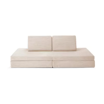 Sofa, Sofa-Bett, Beige, Kissen-Sofaplatte, Modulares Sitzmöbel
