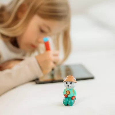 Figur, Miniatur, Bär, Grün, Hut