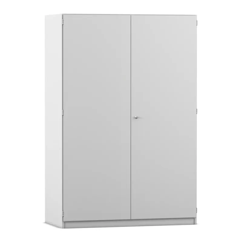 Schrank, Kleiderschrank, Zweistürig, Metall, Grau