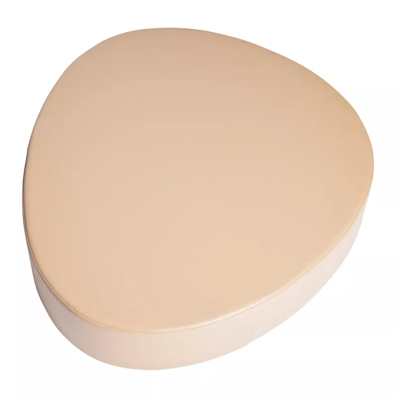 Sitzkissen, Beige, Rund, Kunstleder, Kissenbezug