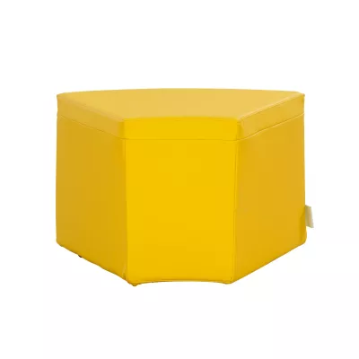 stuhl, hocker, gelb, künstleder, quadratisch