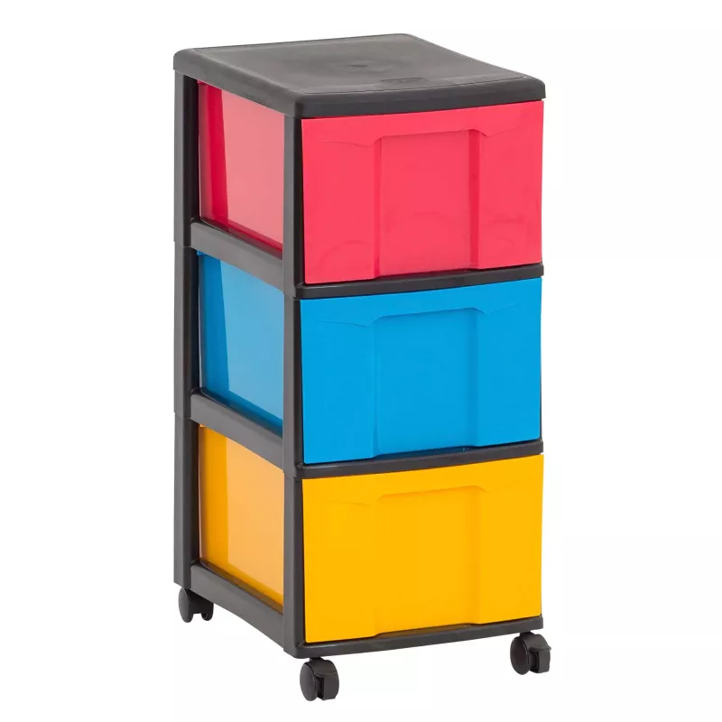 Aufbewahrungsbox, Rollregal, Kunststoffbox, farbig, Aufbewahrungskästen