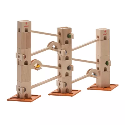 Holzbausteine, Kugelbahn, Kastenzug, Bausatz, Holzspielzeug