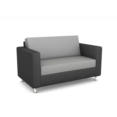Sofa, Zweisitzer, grau, Stoffbezug, Metallfüße