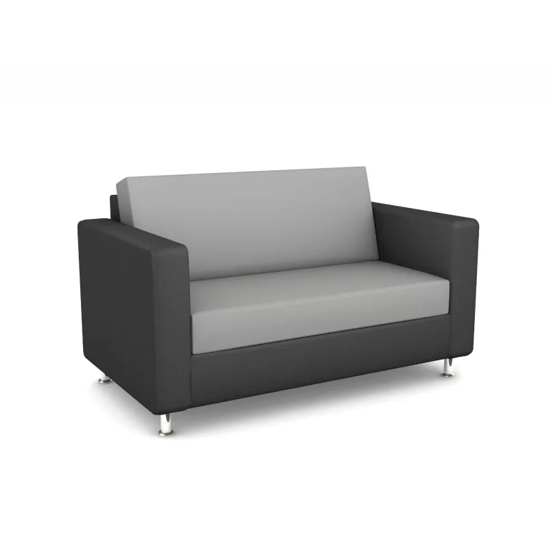 Sofa, Zweisitzer, grau, Stoffbezug, Metallfüße