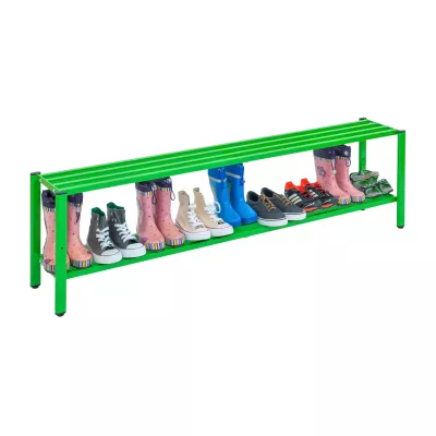 Schuhregal, Schuhregal-Metall, Auffangregal, Schuhaufbewahrung, Grün