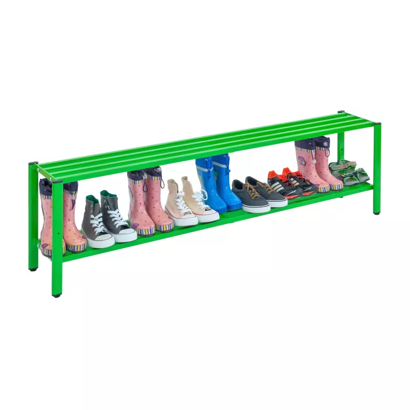 Schuhregal, Schuhregal-Metall, Auffangregal, Schuhaufbewahrung, Grün