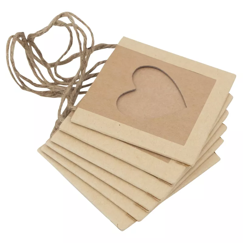 Hochzeitsgeschenke, Pappaufkleber, Kraftpapier, Herz-Ausschnitt, Schnuranhänger