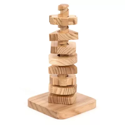 Holzspielzeug, Turm, Kegeln, Jenga-ähnlich, Holzstapelspiel