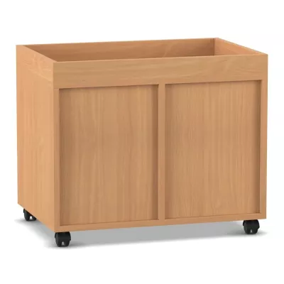 Holzkabine, Schrankwagen, Mobiler Schrank, Holzoptik, Rollcontainer