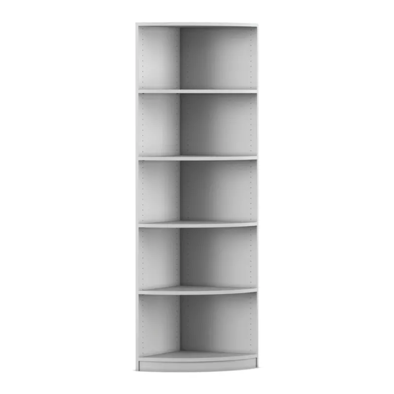 regal, eckregal, holzregal, weiß, sechsstufiges regalsystem