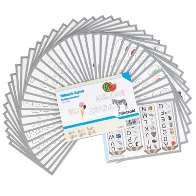 Memokarten, Fädelbuchstaben, Buchstabenkarten, Lernmaterial, Alphabet