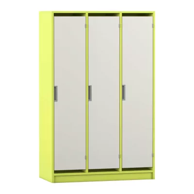 Schließfachschrank, Garderobenschrank, 3-türig, Metall, Neon Gelb