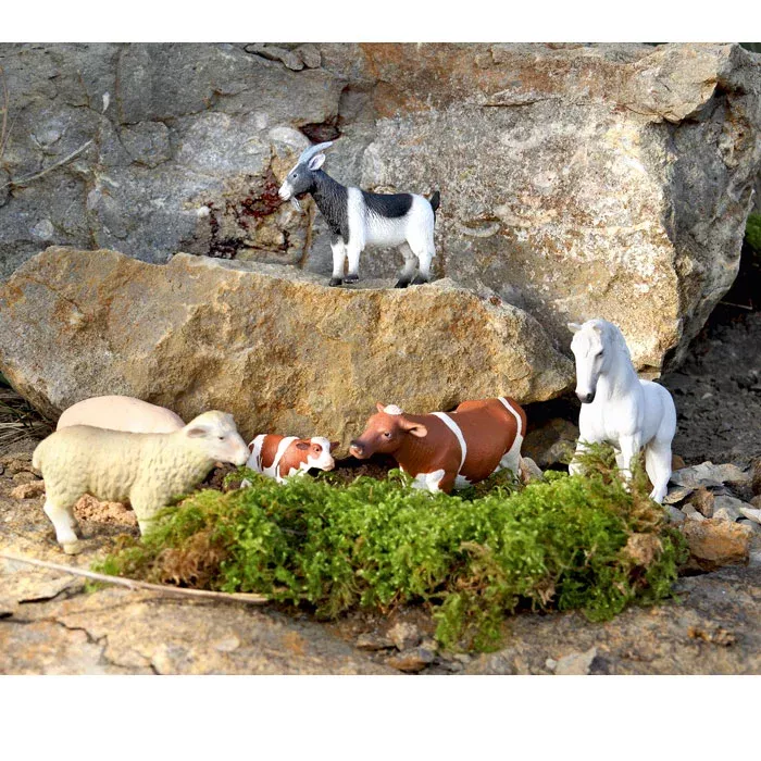 Ziegenfigur, Kuhfigur, Tierfiguren, Miniaturlandschaft, Gartenfigur