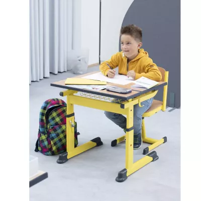 Schreibtisch, Schreibtischstuhl, Schule, Gelb, Kinderstuhl