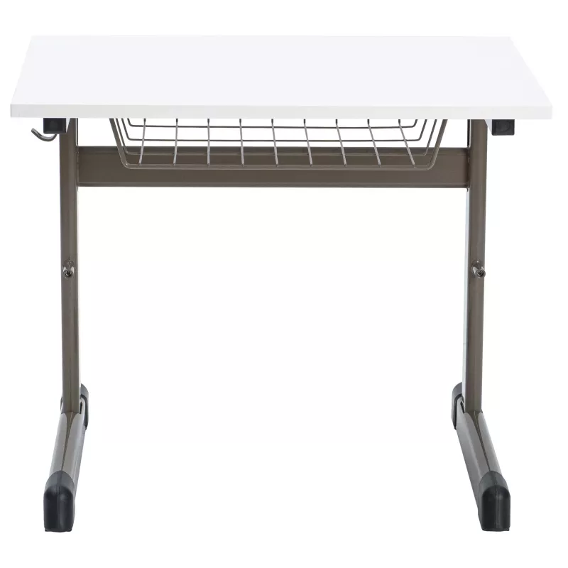 Schreibtisch, Beistelltisch, Klappbar, Metallrahmen, weißes Top