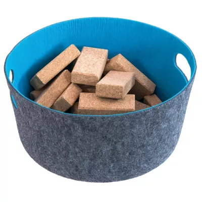Korkwürfel, Korkblöcke, Aufbewahrungskorb, Stoffkorb, Befüllung