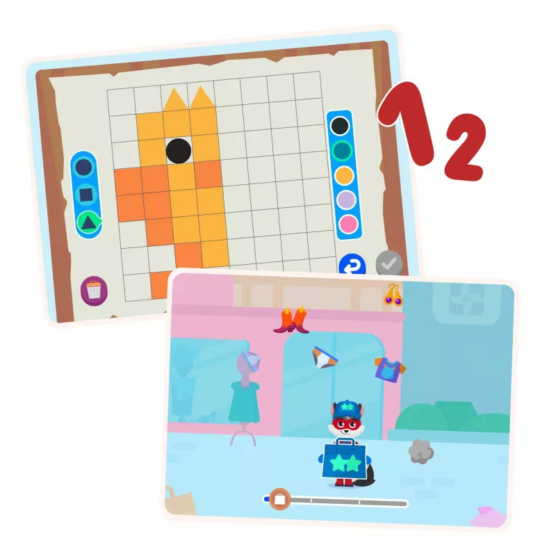 pixel-art, Gitter, orange-gelb, quadrate, Spielszenen