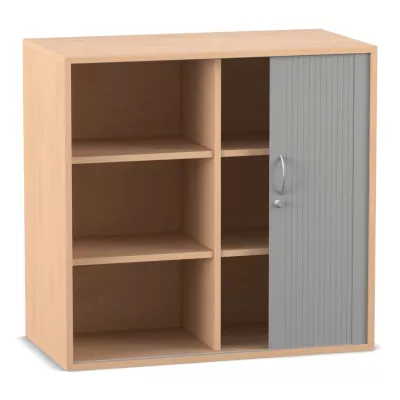 Schrank, Regal, Bücherregal, graue Tür, Holzfarbe