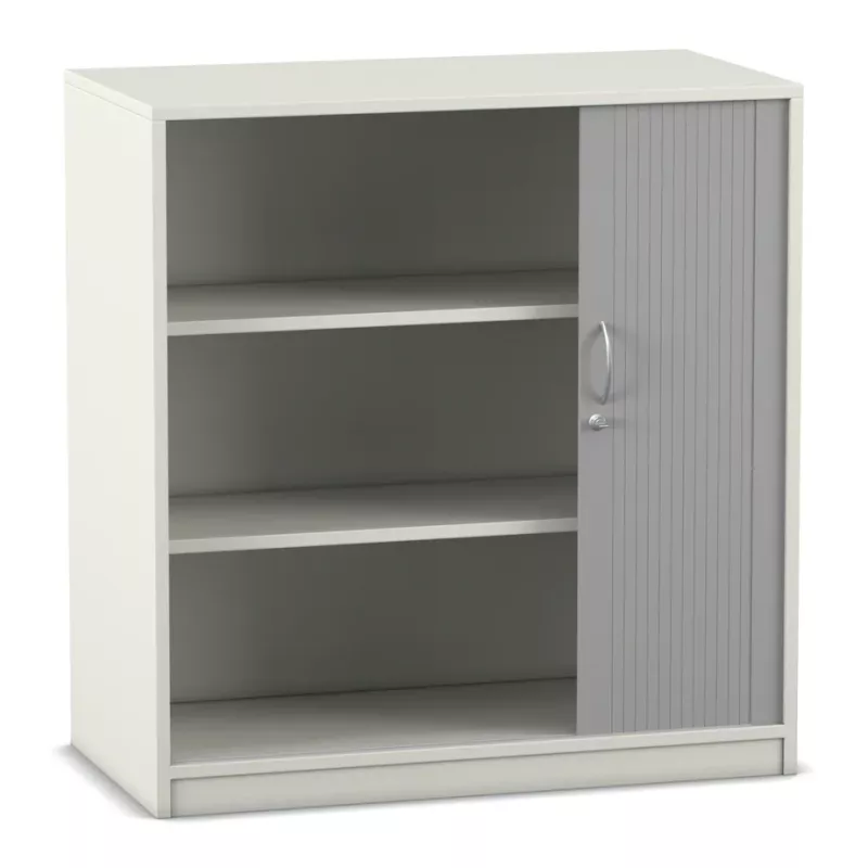 Schrank, Regal, Schiebetür, Grau, Metallgriff