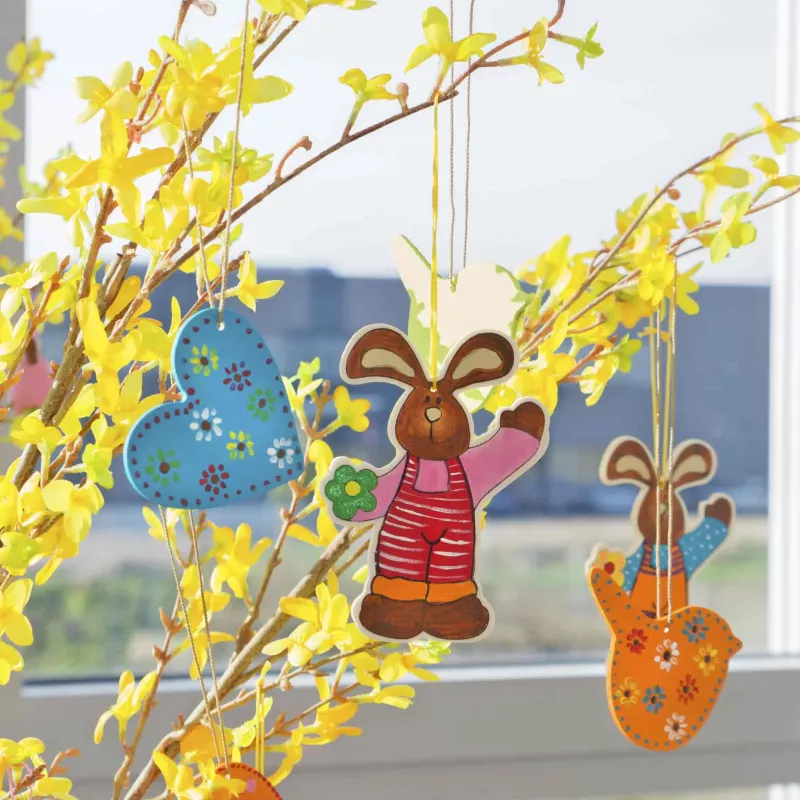 Osterdeko, Hängedekoration, Kaninchen, Osterhasen, Gelb