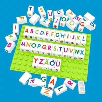 Buchstabenblock, Lego-Block, Alphabet, Buchstabensteine, Lernspiel
