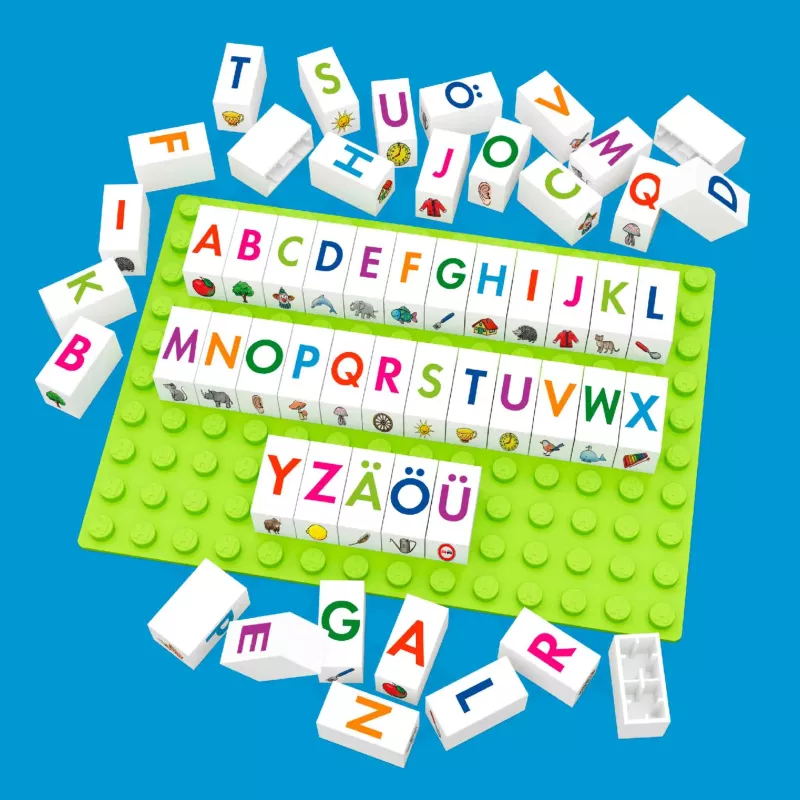 Buchstabenblock, Lego-Block, Alphabet, Buchstabensteine, Lernspiel