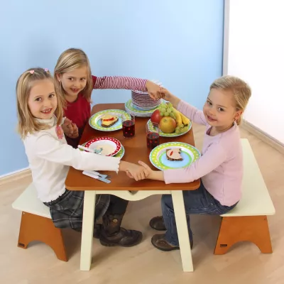 kinder, essen, kindertisch, früchte, snack