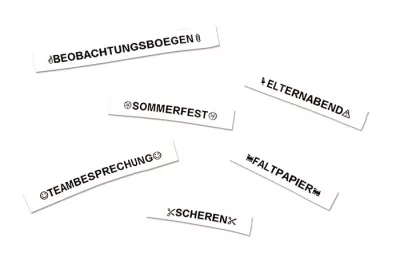 Aufkleber, Beschriftung, Wortetiketten, Schriftzug, Textaufkleber