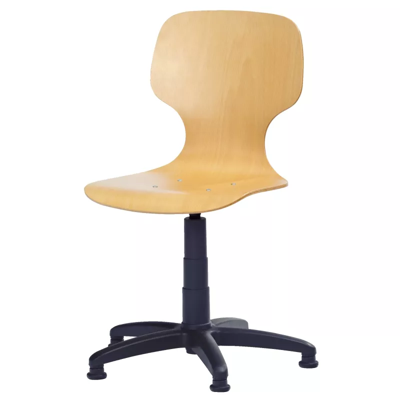 stuhl, bürostuhl, holz, verstellbar, rollenbasis