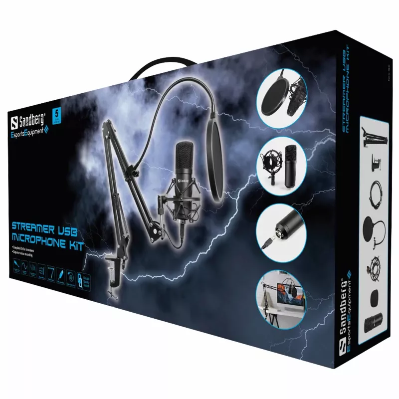 Studiomikrofon, Klebemikrofon-Arm, Pop-Schutz, Kondensatormikrofon, USB-Studioequipment