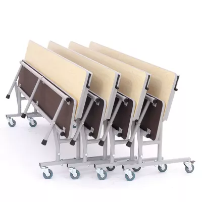 rollbarer-aufbewahrungstisch, klapptisch, klappbarer-tisch, mobiler-tisch-rahmen, rollenbasis