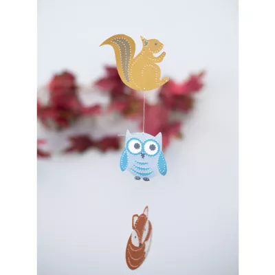 Deko, Schnitzfigur, hängendes Mobile, Tierchen, Holzornament